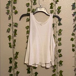 White strip flowy camisole